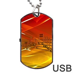 Music-notes-melody-note-sound Dog Tag Usb Flash (two Sides) by Sapixe