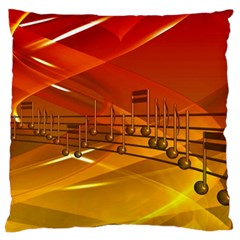 Music-notes-melody-note-sound Large Cushion Case (one Side) by Sapixe