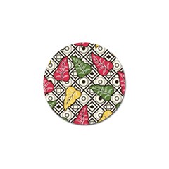 Leaves Foliage Batik Seamless Golf Ball Marker (10 Pack) by Sapixe