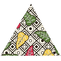 Leaves Foliage Batik Seamless Wooden Puzzle Triangle by Sapixe