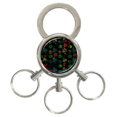 Apples Honey Honeycombs Pattern 3-ring Key Chain by Sapixe