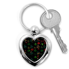 Apples Honey Honeycombs Pattern Key Chain (heart) by Sapixe