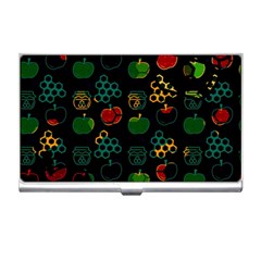 Apples Honey Honeycombs Pattern Business Card Holder by Sapixe