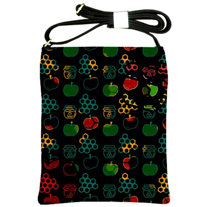 Apples Honey Honeycombs Pattern Shoulder Sling Bag