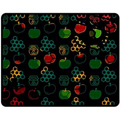 Apples Honey Honeycombs Pattern Fleece Blanket (medium)  by Sapixe