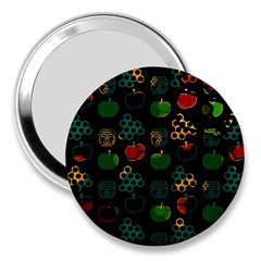 Apples Honey Honeycombs Pattern 3  Handbag Mirrors by Sapixe