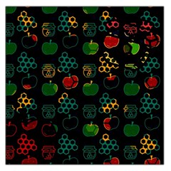 Apples Honey Honeycombs Pattern Large Satin Scarf (square) by Sapixe