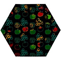 Apples Honey Honeycombs Pattern Wooden Puzzle Hexagon by Sapixe