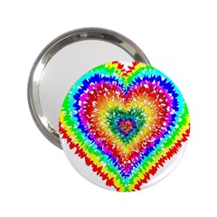 Tie Dye Heart Colorful Prismatic 2 25  Handbag Mirrors by Sapixe