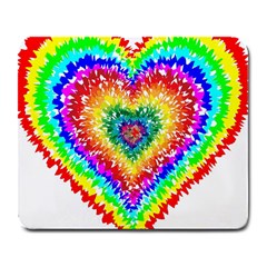 Tie Dye Heart Colorful Prismatic Large Mousepads