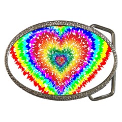 Tie Dye Heart Colorful Prismatic Belt Buckles by Sapixe