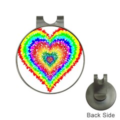 Tie Dye Heart Colorful Prismatic Hat Clips With Golf Markers by Sapixe