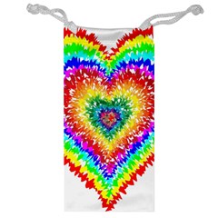 Tie Dye Heart Colorful Prismatic Jewelry Bag by Sapixe