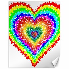 Tie Dye Heart Colorful Prismatic Canvas 12  X 16  by Sapixe