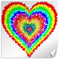 Tie Dye Heart Colorful Prismatic Canvas 20  X 20  by Sapixe