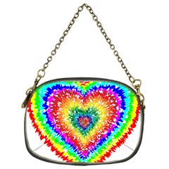 Tie Dye Heart Colorful Prismatic Chain Purse (one Side) by Sapixe