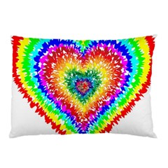 Tie Dye Heart Colorful Prismatic Pillow Case by Sapixe