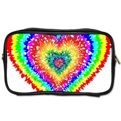 Tie Dye Heart Colorful Prismatic Toiletries Bag (two Sides) by Sapixe