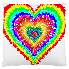 Tie Dye Heart Colorful Prismatic Large Cushion Case (one Side) by Sapixe