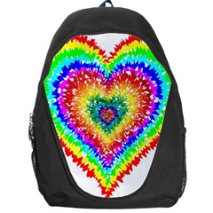 Tie Dye Heart Colorful Prismatic Backpack Bag by Sapixe