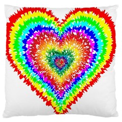 Tie Dye Heart Colorful Prismatic Standard Flano Cushion Case (one Side) by Sapixe