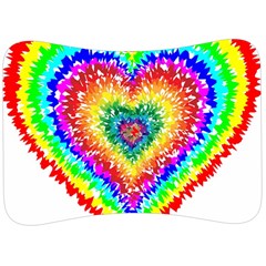 Tie Dye Heart Colorful Prismatic Velour Seat Head Rest Cushion by Sapixe