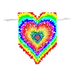 Tie Dye Heart Colorful Prismatic Lightweight Drawstring Pouch (l) by Sapixe