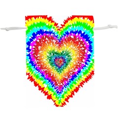 Tie Dye Heart Colorful Prismatic  Lightweight Drawstring Pouch (xl) by Sapixe