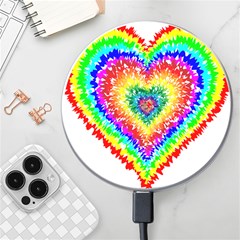 Tie Dye Heart Colorful Prismatic Wireless Charger