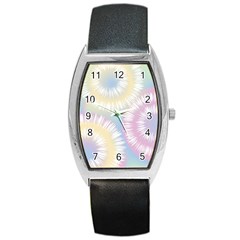 Tie Dye Pattern Colorful Design Barrel Style Metal Watch by Sapixe