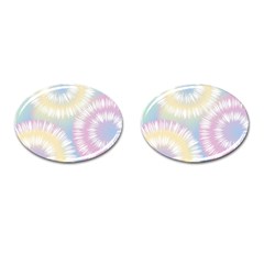 Tie Dye Pattern Colorful Design Cufflinks (oval) by Sapixe