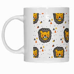 Lion Heads Pattern Design Doodle White Mugs by Sapixe