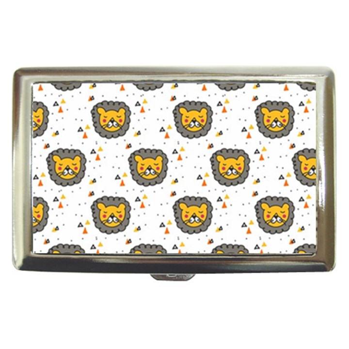 Lion Heads Pattern Design Doodle Cigarette Money Case