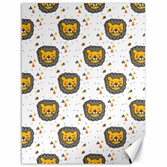 Lion Heads Pattern Design Doodle Canvas 18  X 24  by Sapixe