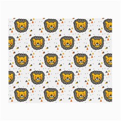 Lion Heads Pattern Design Doodle Small Glasses Cloth (2 Sides) by Sapixe