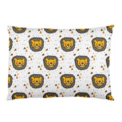 Lion Heads Pattern Design Doodle Pillow Case by Sapixe