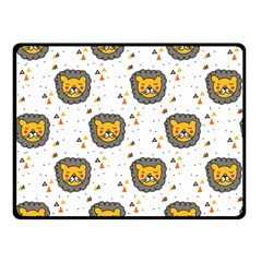 Lion Heads Pattern Design Doodle Fleece Blanket (small) by Sapixe