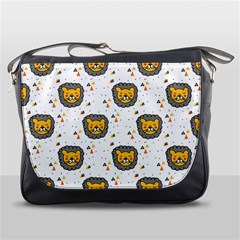 Lion Heads Pattern Design Doodle Messenger Bag by Sapixe