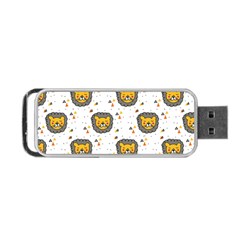 Lion Heads Pattern Design Doodle Portable Usb Flash (two Sides)