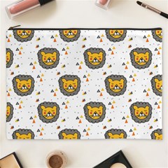 Lion Heads Pattern Design Doodle Cosmetic Bag (xxxl) by Sapixe