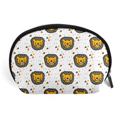 Lion Heads Pattern Design Doodle Accessory Pouch (large) by Sapixe