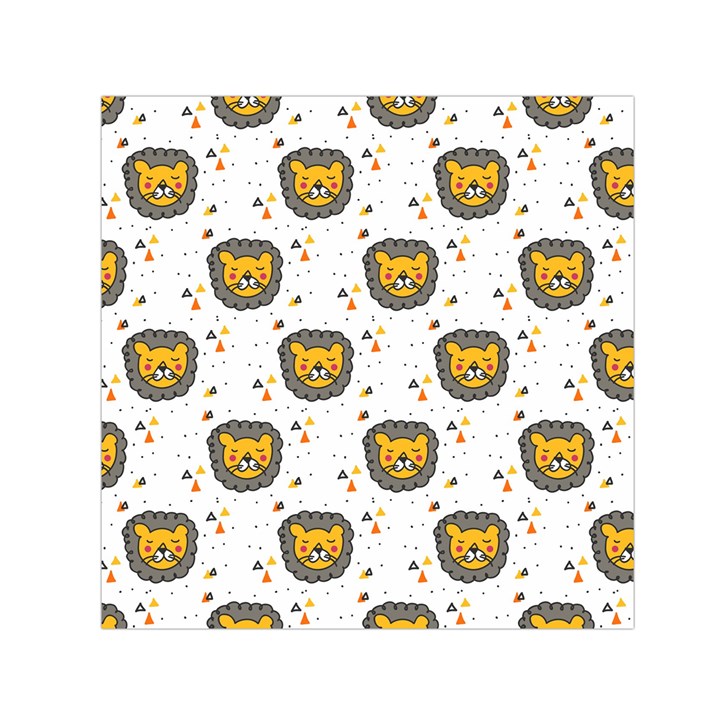 Lion Heads Pattern Design Doodle Small Satin Scarf (Square)