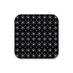 Snowflakes Background Pattern Rubber Square Coaster (4 Pack) 