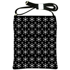 Snowflakes Background Pattern Shoulder Sling Bag by Sapixe