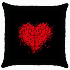 Heart Brain Mind Psychology Doubt Throw Pillow Case (black) by Sapixe