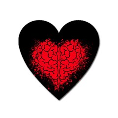 Heart Brain Mind Psychology Doubt Heart Magnet by Sapixe