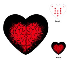 Heart Brain Mind Psychology Doubt Playing Cards Single Design (heart) by Sapixe