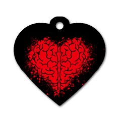 Heart Brain Mind Psychology Doubt Dog Tag Heart (two Sides) by Sapixe