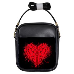 Heart Brain Mind Psychology Doubt Girls Sling Bag by Sapixe