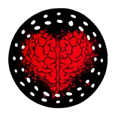 Heart Brain Mind Psychology Doubt Round Filigree Ornament (two Sides) by Sapixe